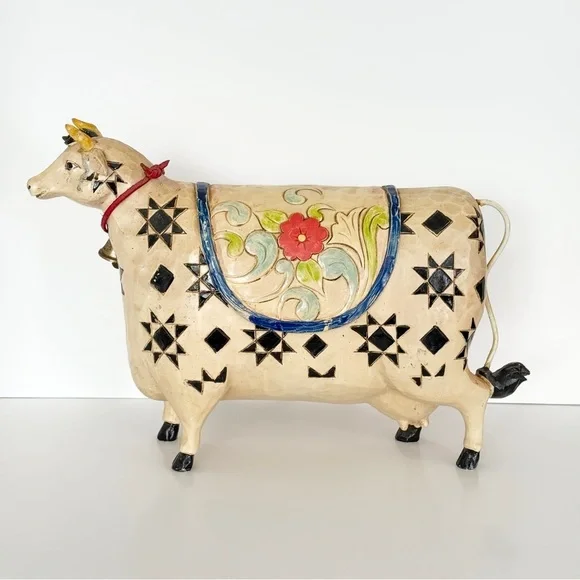 Jim Shore Quilted/Floral Cow Figurine - Picture 2 of 14